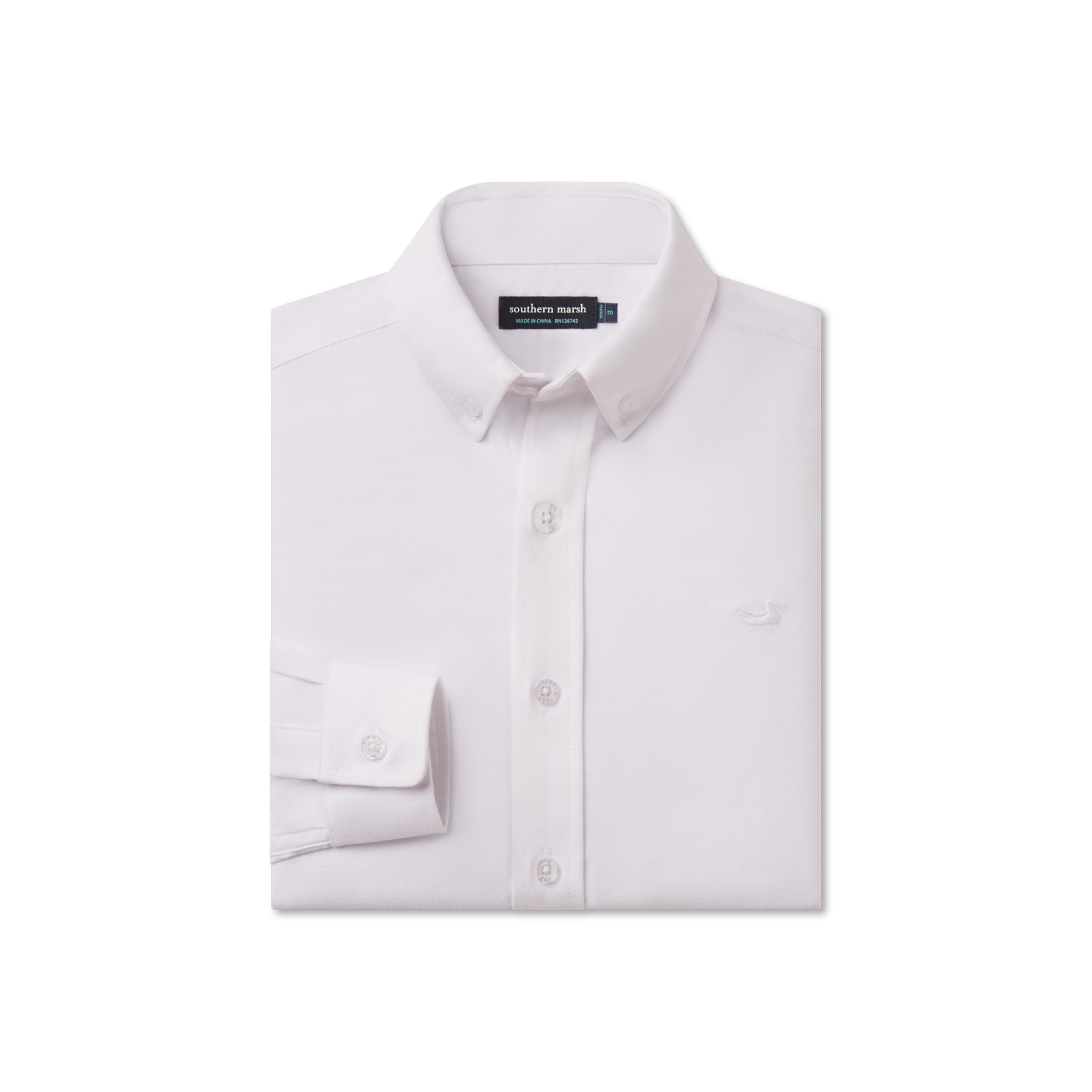 Southern Marsh Youth Long Sleeve Authentic Shirt - 100% Cotton, Mallard Logo, Garment Washed - View #3