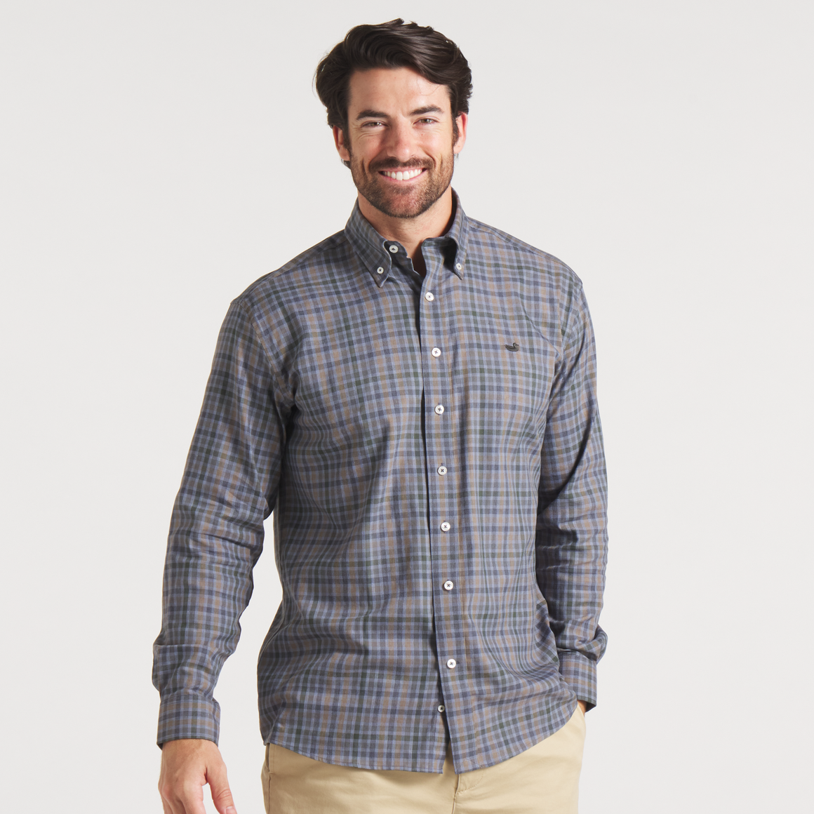 Southern Marsh Brantley Performance Dress Shirt Slate & Navy / Extra Large