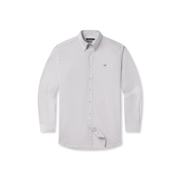 Light Gray Gingham | Brentwood Gingham Performance Dress Shirt | Front