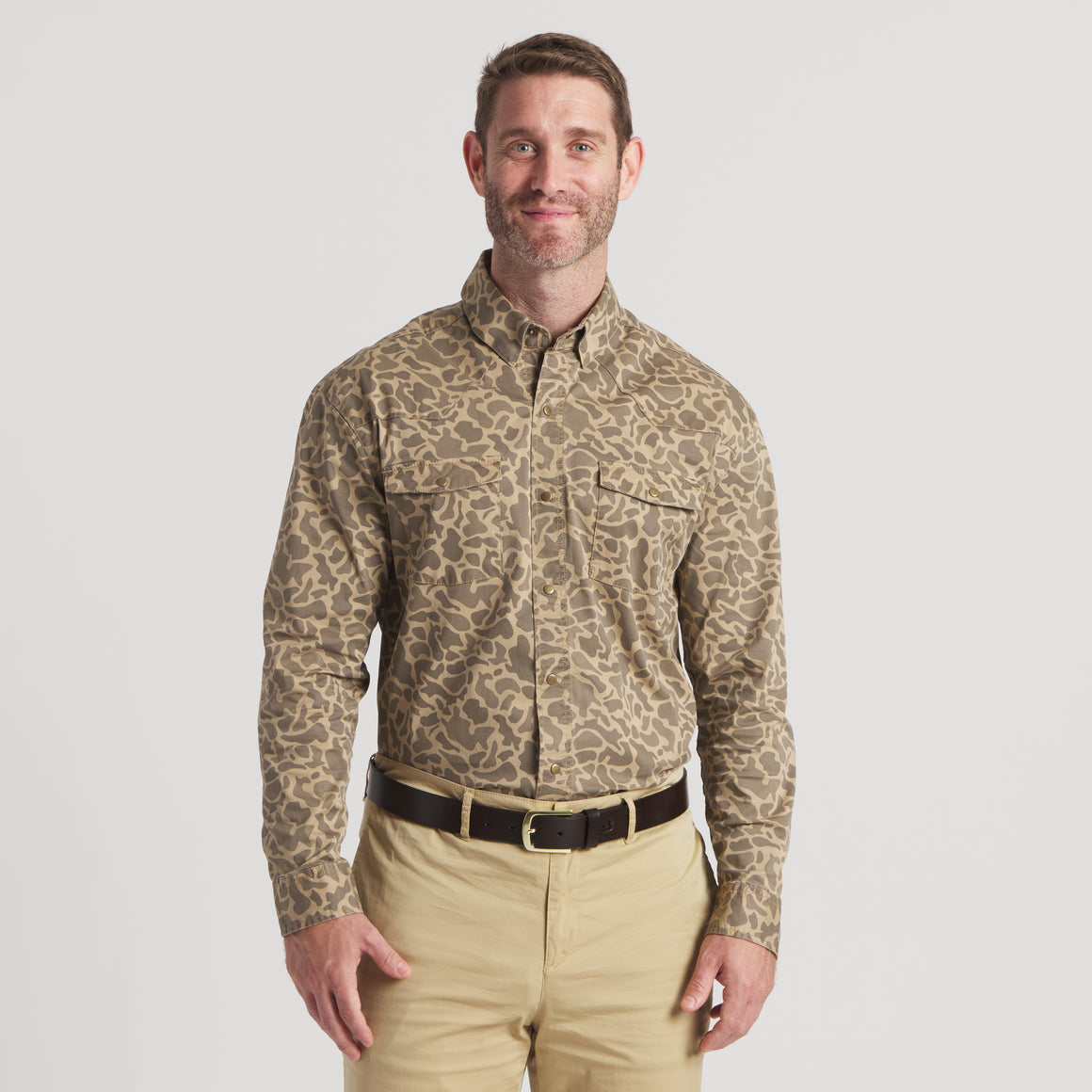 Stone Brown  Camo | ON MODEL |  FRONT