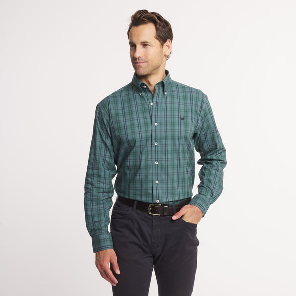 Dark Green & Sage Plaid | ON MODEL | FRONT