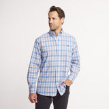French Blue & Navy Plaid | ON MODEL | SIDE