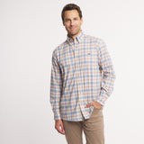 Slate & Burnt Taupe Plaid | ON MODEL | FRONT
