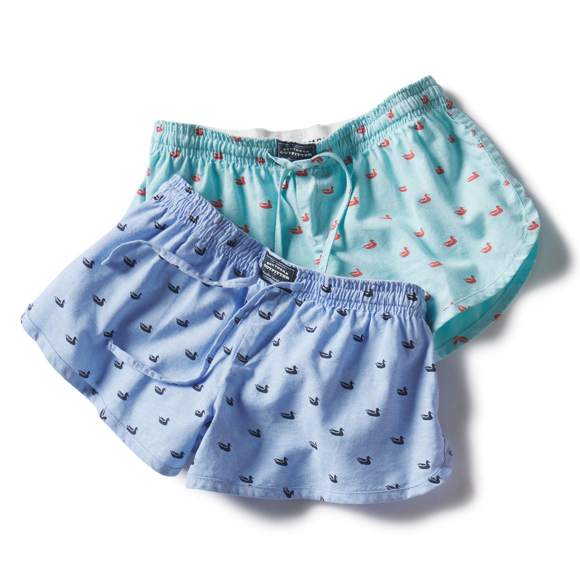 Light Blue with Navy Ducks | Antigua Blue with Coral Ducks