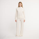 Oatmeal Ribbed Knit | On Model | Full Lounge Set | Matching Top and Pant