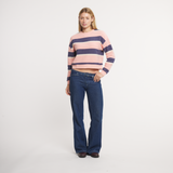 Camelia & Navy Stripe | FRONT