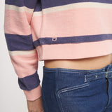 Camelia & Navy Stripe | ON MODEL | DETAIL 2