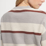 Gray & Garnet Stripe | ON MODEL | BACK 2