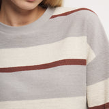 Gray & Garnet Stripe | ON MODEL | DETAIL 2