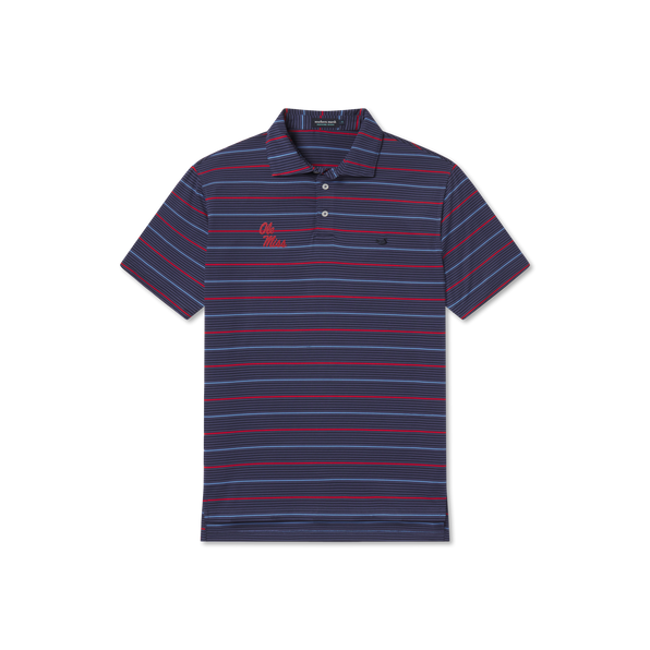 Gridiron Stripe Performance Polo - Ole Miss