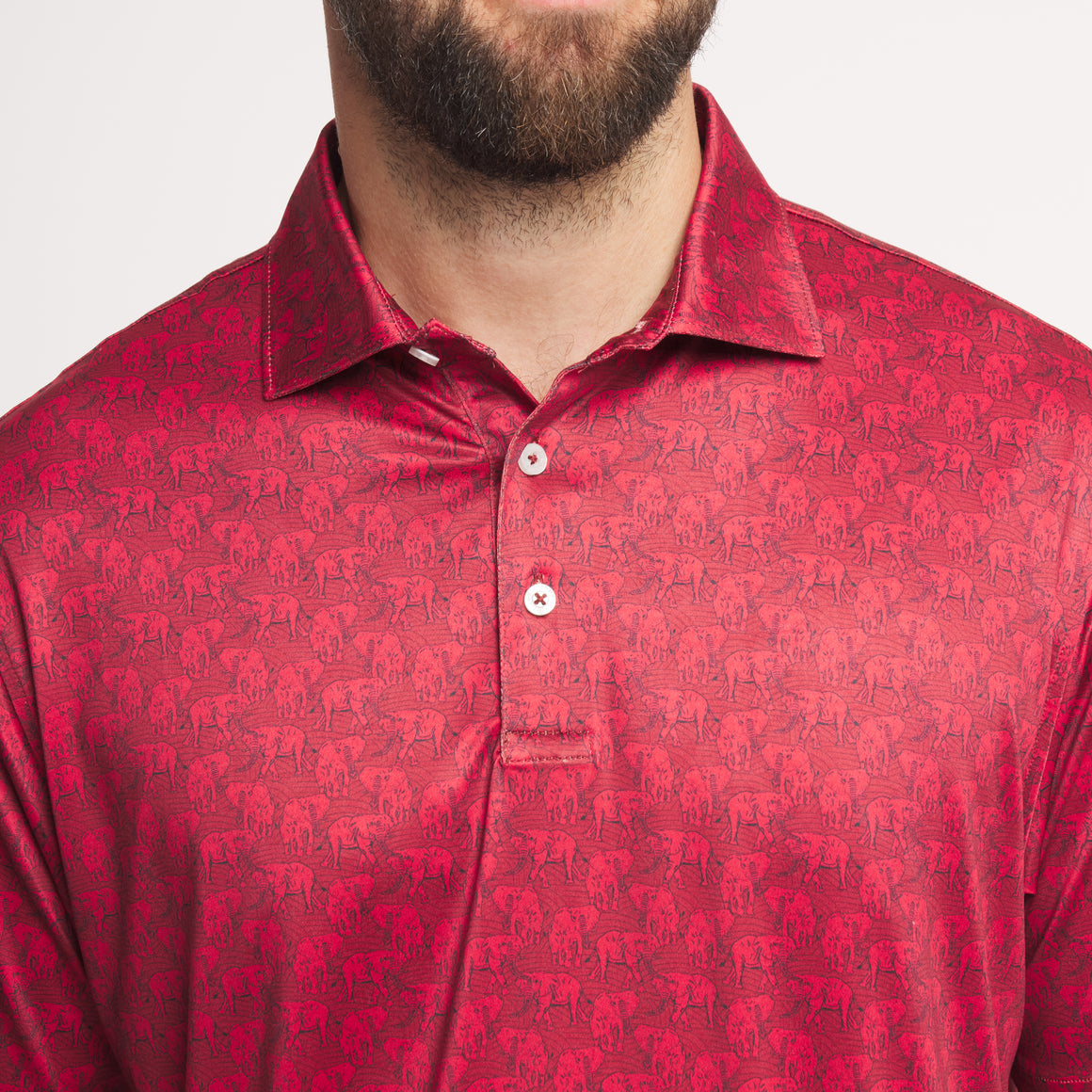 Crimson With Black Bama Print | ON MODEL | DETAIL