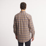 Burnt Taupe & Slate Flannel | ON MODEL | BACK