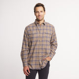Burnt Taupe & Slate Flannel | ON MODEL | FRONT