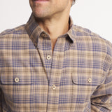 Burnt Taupe & Slate Flannel | ON MODEL | DETAIL