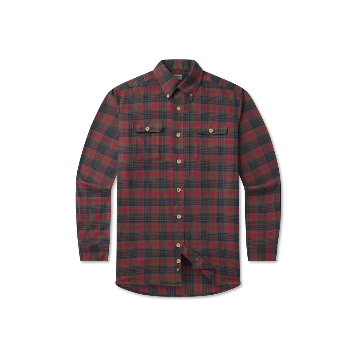 Dark Olive & Navy Flannel | FRONT