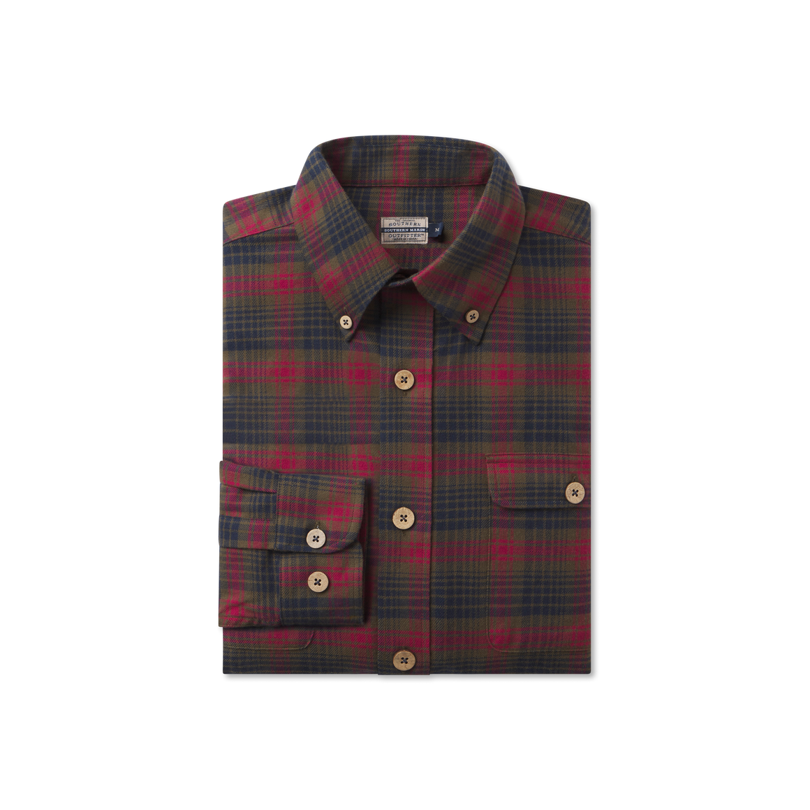 Dark Olive & Navy Flannel