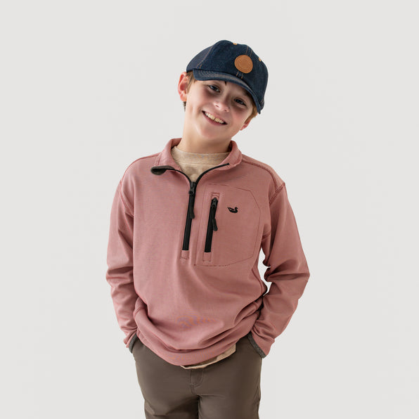 Crimson With Black Duck | ON MODEL | FRONT