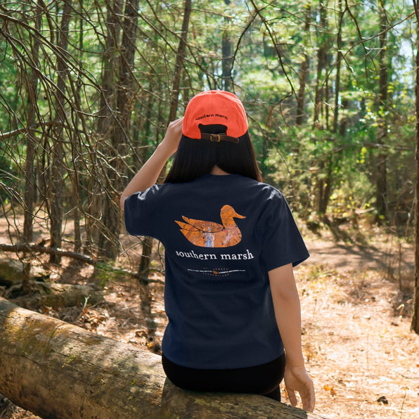 Southern Marsh Authentic Heritage Long Sleeve Tee - Oklahoma Orange, Pocket, Lightweight Cotton - View #11