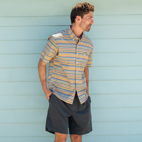 Flamingos Island Linen Shirt in Bimini Green by Southern Marsh main image 0