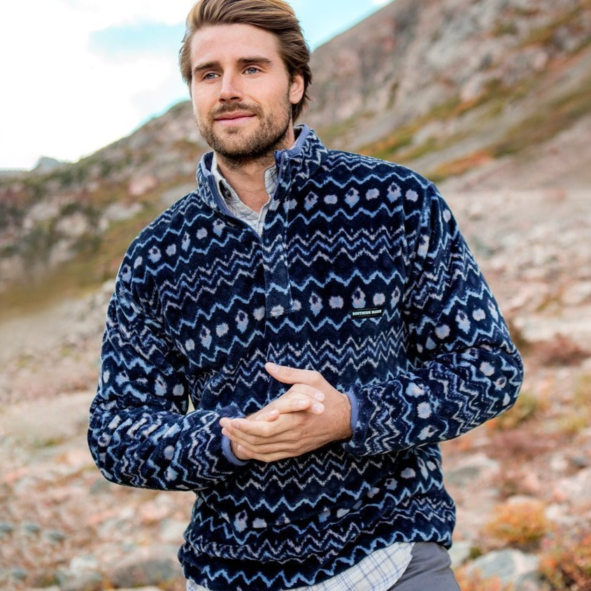 Tangier Ikat Fleece Pullover – Southern Marsh Collection