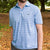 French Blue and Midnight Gray | Berkeley Performance Polo | Striped