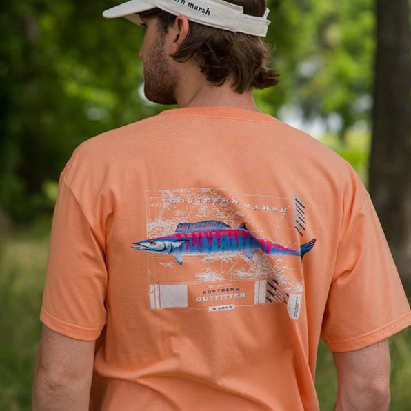 Southern Marsh Authentic Heritage Long Sleeve Tee - Oklahoma Orange, Pocket, Lightweight Cotton - View #9