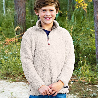 Appalachian Peak Sherpa Pullover in Oatmeal and Sage by Southern Marsh